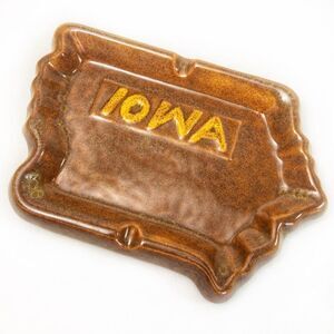 Vintage Novelty Iowa Ceramic Ashtray with Unique History
